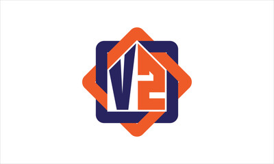 VZ real estate logo design vector template.