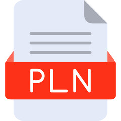 Fototapeta premium PLN File Format Vector Icon Design