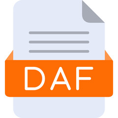 Fototapeta premium DAF File Format Vector Icon Design