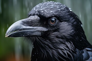 Obraz premium Graceful Raven bird fly. Nature crow bird. Generate Ai