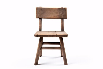 a wooden chair with a backrest - obrazy, fototapety, plakaty