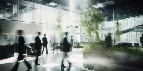 Blurred Movement in a Contemporary Office Space