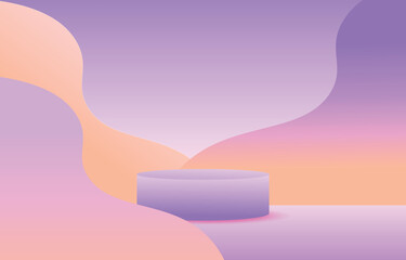 purple violet 3d gradient abstract geometric pedestal background vector. presentation cover product theme background for sales online shopping, podium scene. pedestal podium, sale. purple gradient.