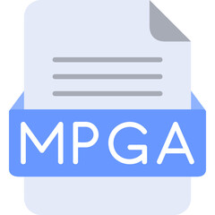 Fototapeta premium MPGA File Format Vector Icon Design