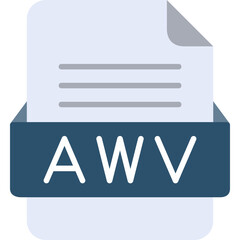 AWV File Format Vector Icon Design