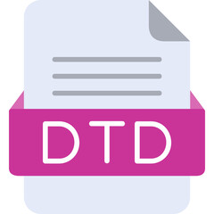 Fototapeta premium DTD File Format Vector Icon Design