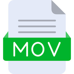 MOV File Format Vector Icon Design