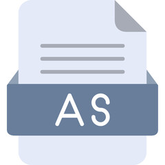 AS File Format Vector Icon Design