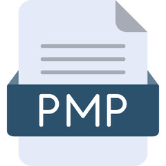 PMP File Format Vector Icon Design