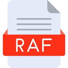 RAF File Format Vector Icon Design