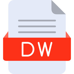 Obraz premium DW File Format Vector Icon Design