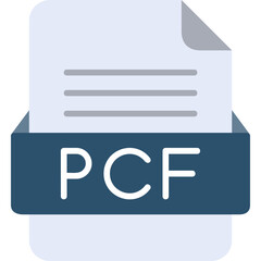 PCF File Format Vector Icon Design