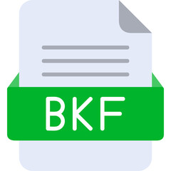 Fototapeta premium BKF File Format Vector Icon Design