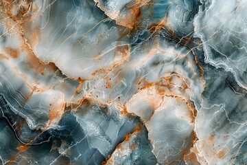 Abstract Elegant Marble Texture in Blue and Orange Hues for Luxury Design Backgrounds and Patterns
