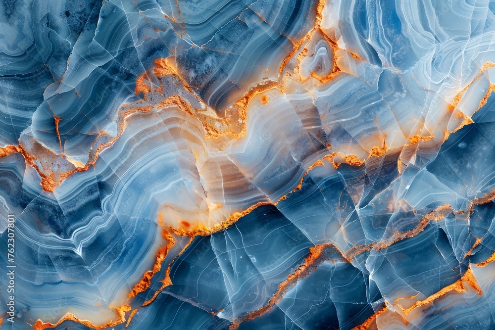 Aufkleber abstract natural marble patterns with wavy lines and orange highlights for background and design