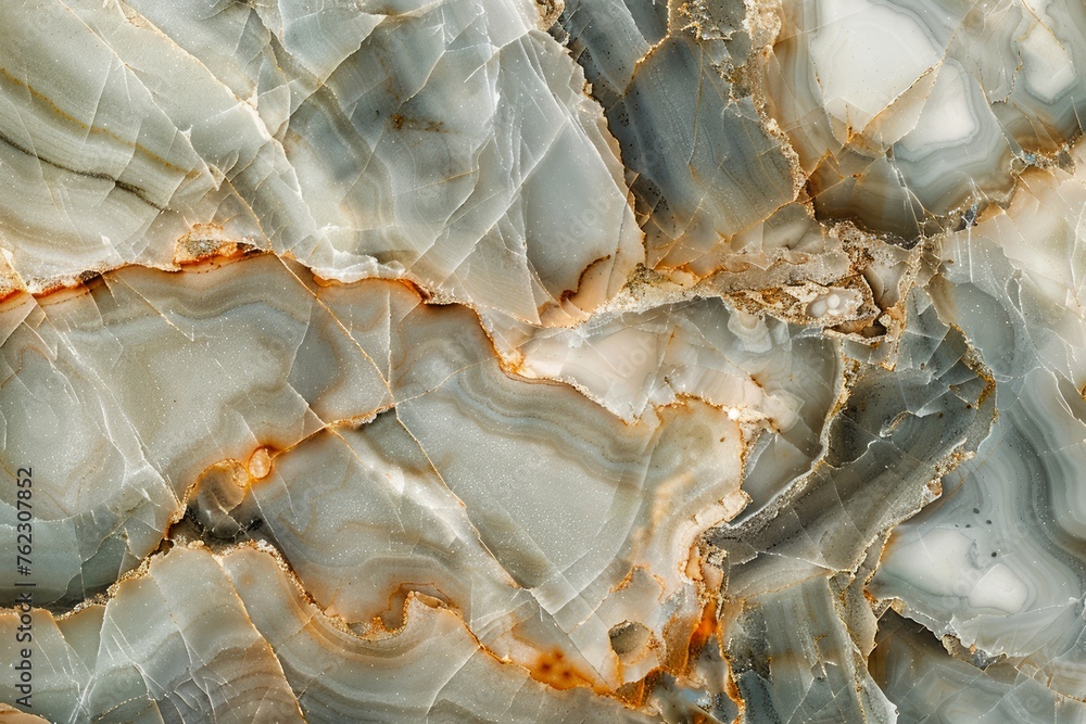 Poster close-up texture of beautiful natural agate stone with intricate details and patterns