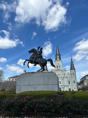 Statue of Andrew Jackson in the French Quarter of New Orleans, Louisiana  - March 12, 2024