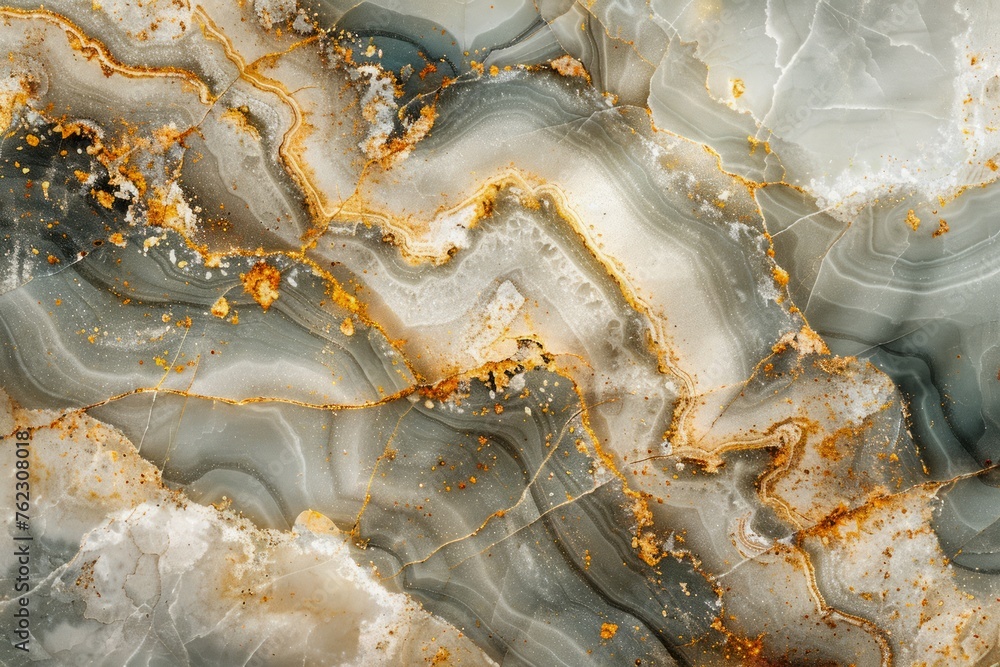 Poster elegant golden veins on gray marble texture backdrop for luxury design background or high-end surfac