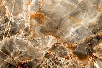 Elegant Natural Brown and Orange Marble Texture Background for Luxurious Design Projects