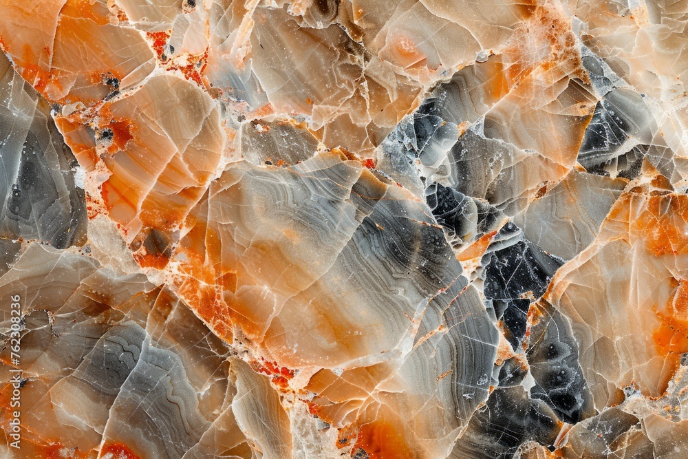 Poster elegant natural marble texture background in high resolution with orange and grey patterns
