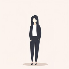 illustration of successful woman, businesswoman dressed in a business suit, isolated flat vector modern business illustration, full of success and motivation