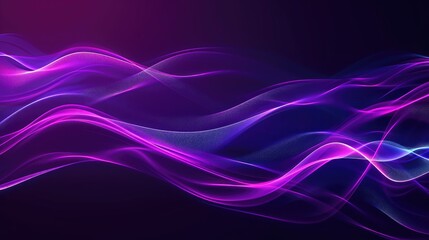 Naklejka premium Abstract Purple and Blue Waves on Dark Background