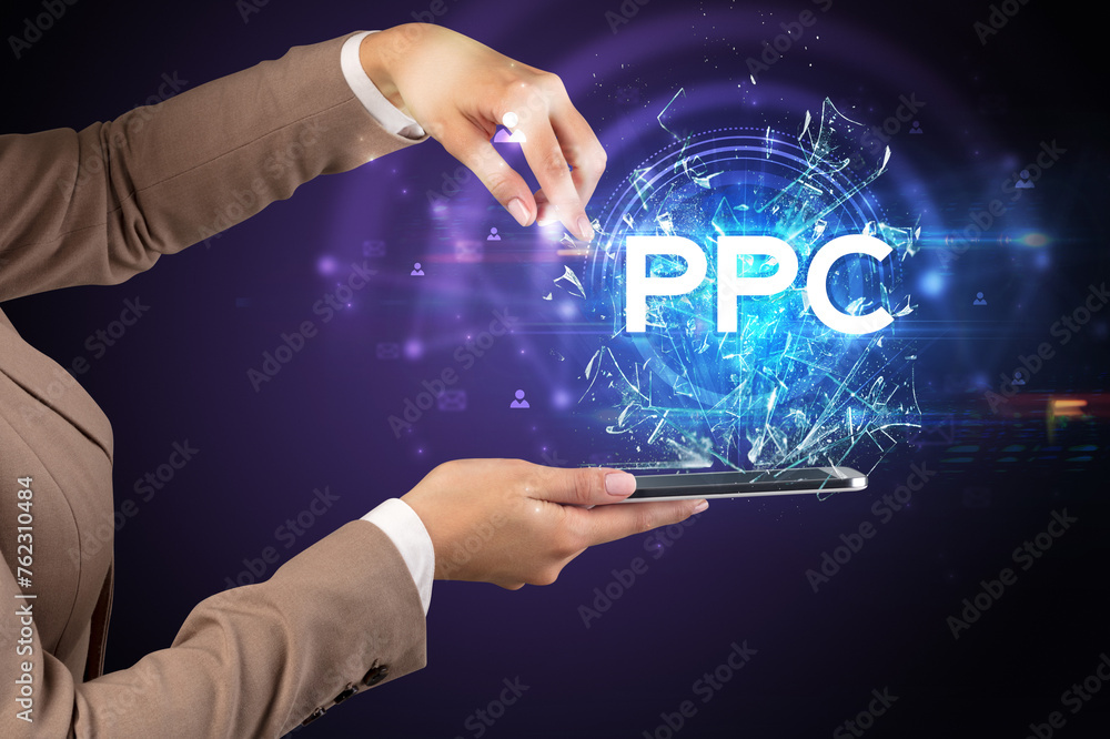 Poster close-up of a touchscreen with abbreviation.