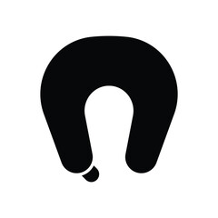 Black solid Neck Pillow vector icon