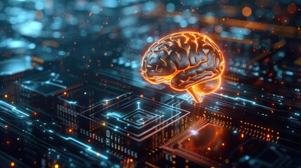 Big data and artificial intelligence concept. Processor