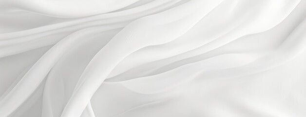 Obraz premium Elegant White Satin Fabric with Flowing Waves