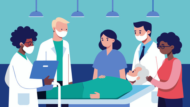 In the intensive care unit a group of doctors and spets crowd around a comatose patient conferring about whether to continue lifesustaining