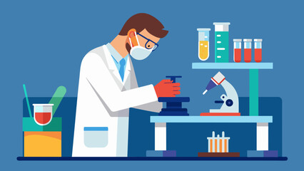 A laboratory technician doublechecking the accuracy of equipment and procedures ensuring the highest quality of lifesaving healthcare for