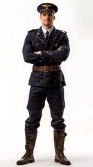 Confident Aviator in Uniform, Ready for Aerial Adventure
