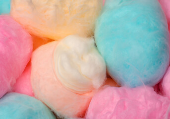 Colorful fluffy cotton candy background