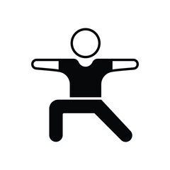 Black solid men yoga vector icon