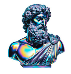 Holographic iridescent color greek statue. 3d style. PNG transparent - 762314680