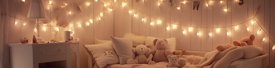 A cozy, dreamy, and magical bedroom with a soft, warm, and inviting atmosphere.