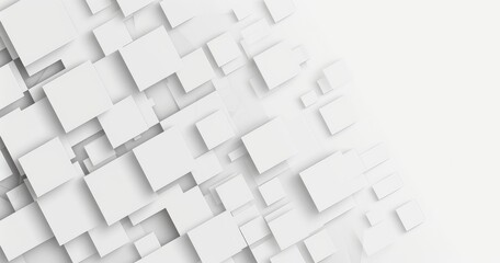 Abstract Geometric White Squares 3D Pattern