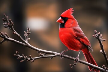 Melodious Red cardinal bird. Animal avian wild. Generate Ai - obrazy, fototapety, plakaty