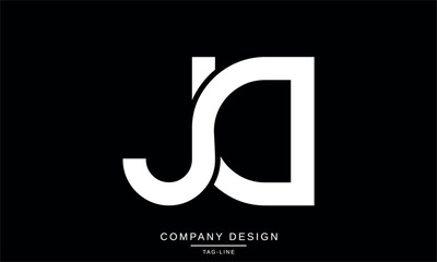 JD, DJ Abstract Letters Logo Monogram design icon Font