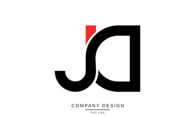 JD, DJ Abstract Letters Logo Monogram design icon Font
