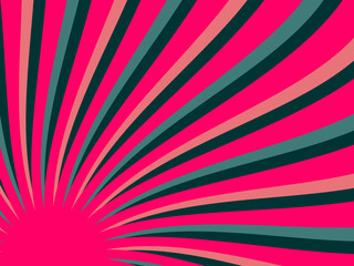 Swirling radial retro background. Vector illustration for swirl design. Spinning spiral vortex. Helical rotation beam. Bringing together psychedelic measurable lines. Delightful sunshine.