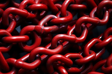 Textured Red chain texture. Abstract design metal. Generate Ai