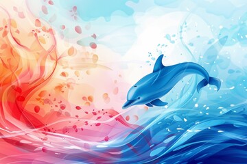 abstract background for National Dolphin Day