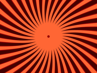 Swirling radial retro background. Vector illustration for swirl design. Spinning spiral vortex. Helical rotation beam. Bringing together psychedelic measurable lines. Delightful sunshine.