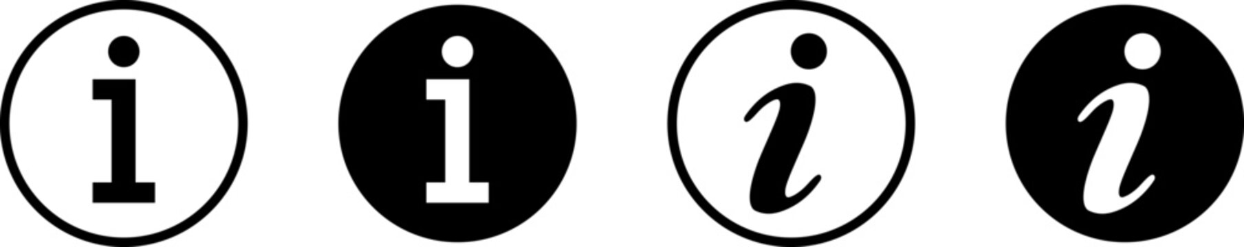 Info icons set. Information icon on isolated on white background. Black info button. Info symbol. Vector EPS 10