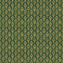 Brocade fabric style seamless repeating pattern illustration.