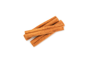 Cinnamon sticks isolated on white background. Cinnamon roll. Spicy spice for baking, desserts and drinks. Fragrant ground cinnamon.