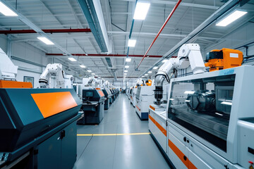 A modern factory with high - tech milling machines	
 - obrazy, fototapety, plakaty