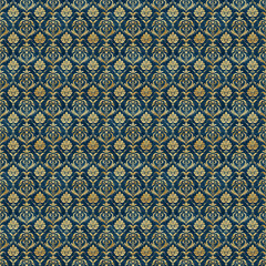 Brocade fabric style seamless repeating pattern illustration.